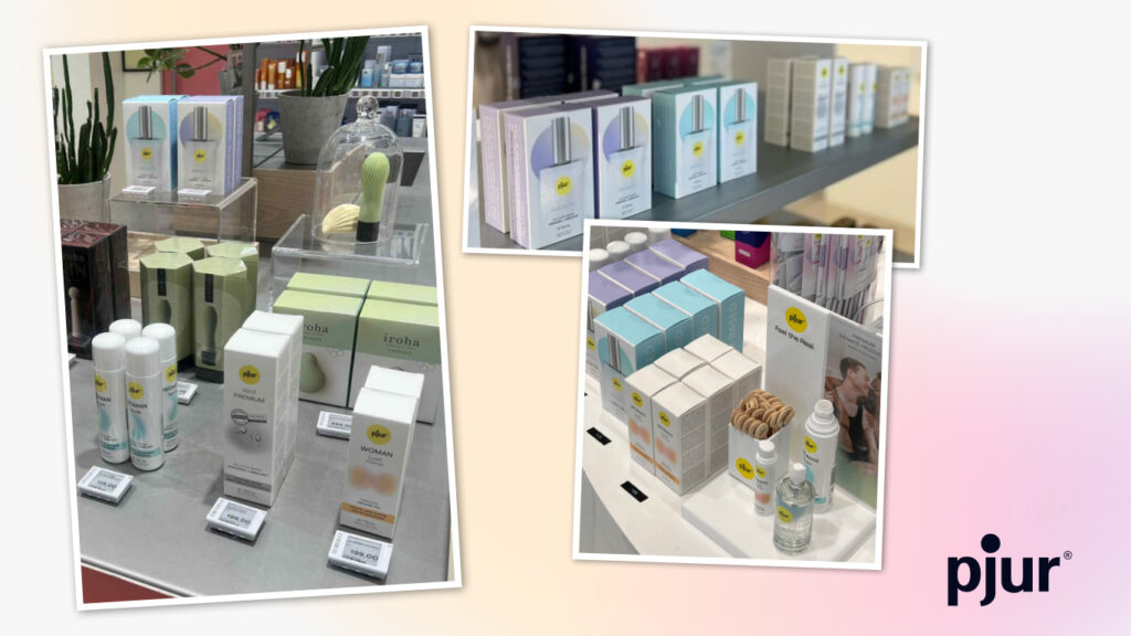 Image collage of pjur products at Magasin du Nord